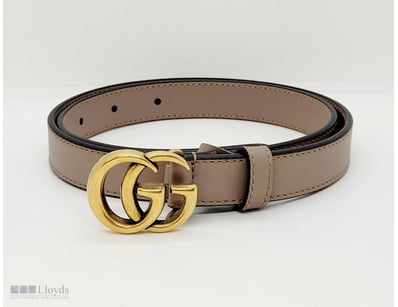 GUCCI DUSTY PINK MARMONT GG THIN BELT, RRP $800

G...