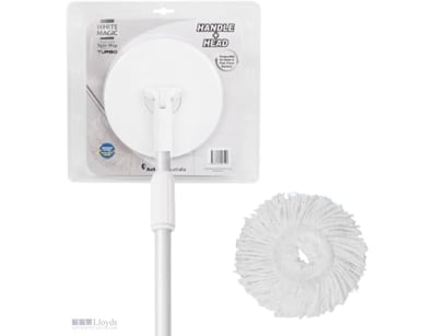White Magic Spin Mop Turbo Handle Plus Head - REFU...