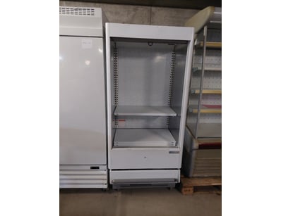 Artisan 3-shelf open display fridge with night cur...