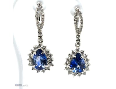 18CT WHITE GOLD SAPPHIRE AND DIAMOND EARRINGS

Fea...