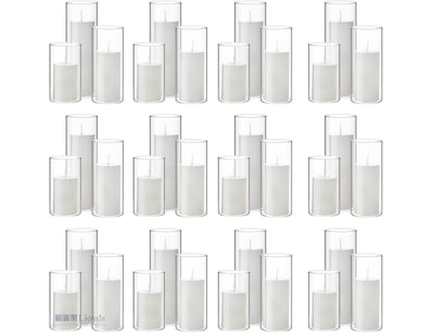 RRP $289 Shihanee Set of 36 White Pillar Candles a...