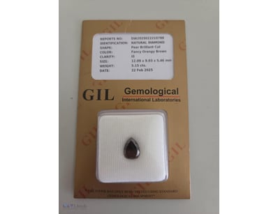 5.15CT CERTIFIED NATURAL FANCY ORANGY BROWN DIAMON...