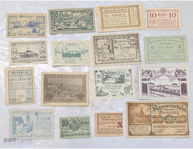 COLLECTION OF EARLY 1920S AUSTRIA NOTGELD EMERGENC...