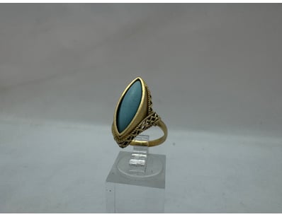 18K GOLD RING WITH LOOSE BLUE STONE

Condition: ...