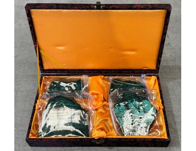 Elegant decorative box set colourful agate stones...