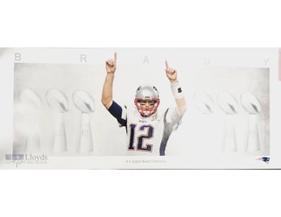 TOM BRADY "WINGS" MEMORABILIA PRINT FEATURES THE Q...