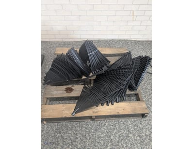 Large bulk lot of garden rake heads, black, metal ...