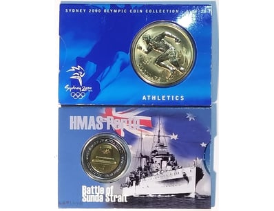 2002 $5 SHIP 'S BELL HMAS PERTH & SYDEY 2000 $5 AT...