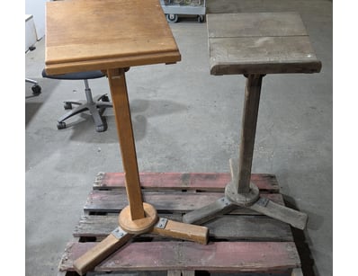 Pair of vintage like lectern stands. 

Note: signs...
