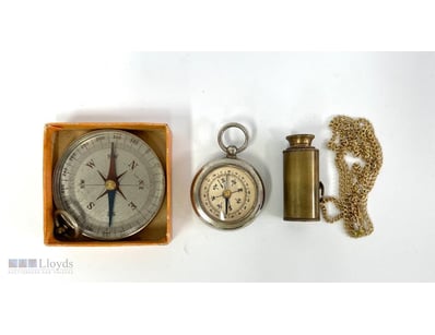 VINTAGE BRASS COMPASS NAVIGATION - THREE PIECES

I...
