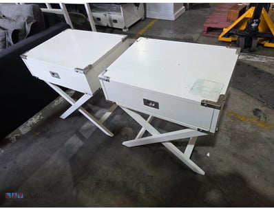 Set of White Timber Side Tables
Note: Marks visib...