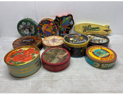 Vintage tin collection featuring iconic Australian...