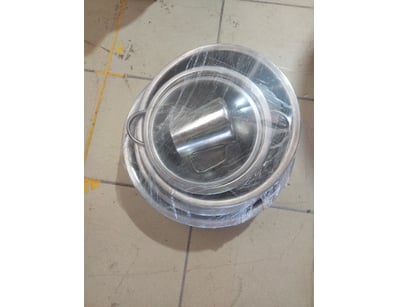 Assorted Stainless steel kitchen items, includes c...