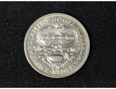 1927 AUSTRALIAN 8 PEARL PARLIAMENT HOUSE FLORIN
...