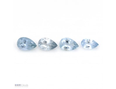 3.98CT TSW X 4, NATURAL BERYL AQUAMARINES     

Pe...