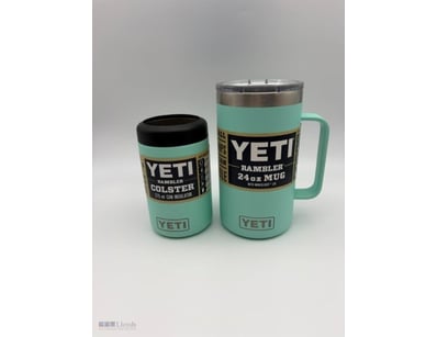 Yeti Twin Pack - Seafoam 24Oz Mug And Cooler - New...