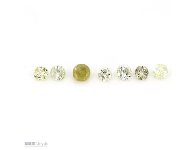 0.50CT TDW X 7, NATURAL FANCY YELLOW DIAMONDS     ...