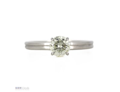 14K WHITE GOLD AND DIAMOND, HIDDEN HALO SOLITAIRE ...