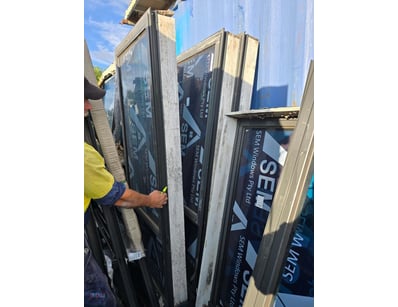 Aluminium Woodland Grey Windows, Wind out with rev...
