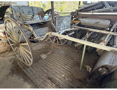 Vintage Horse Pulled Carriage, Timber Construction...