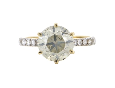 14K YELLOW GOLD AND DIAMOND, CLASSIC RING.      

...