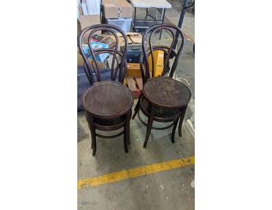 Timber Chairs, Dark Stained Timber Finish, Quantit...
