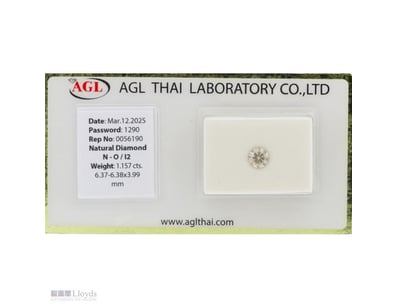 1.157CT CERTIFIED, NATURAL DIAMOND     

Round Bri...