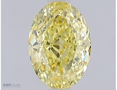 1.08 CARAT OVAL SHAPE DIAMOND FANCY VIVID YELLOW /...
