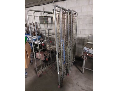 Lot of four galvanised steel security roll cages/t...