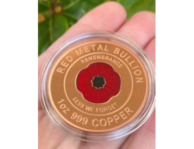 1-OUNCE RED POPPY-LEST WE FORGET-COPPER  



10753...