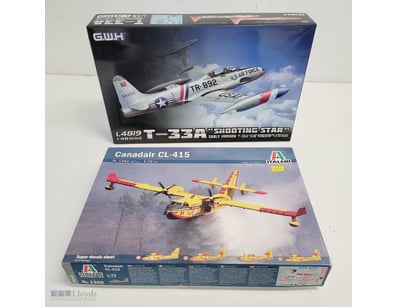 LOT OF 2 UNASSEMBLED AIRCRAFT MODEL KITS - T-33A S...