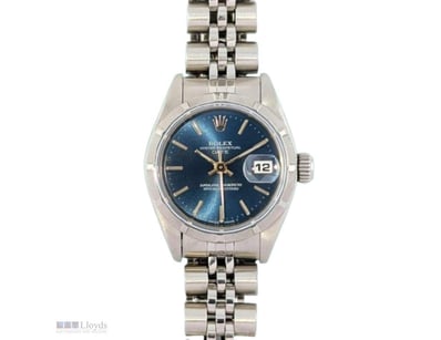 ROLEX 69190 OYSTER PERPETUAL LADY DATE BLUE DIAL 2...