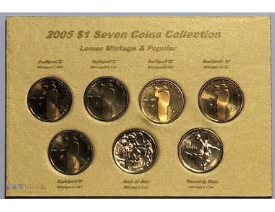 2005  SEVEN $1 COINS COLLECTION GALLIPOLI  LOWER M...