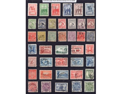 Australia Page Pre-Decimal Stamps Including Kangar...