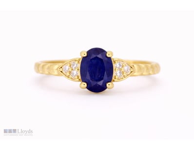 NATURAL SRI LANKAN SAPPHIRE RING ON 925 SILVER - W...
