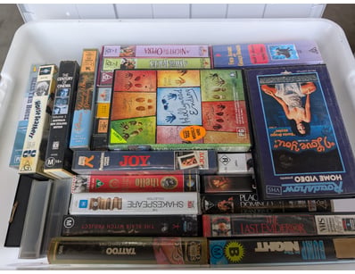 Collection of VHS Tapes Including Joy, Miniver, Th...