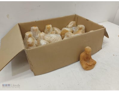 Bulk lot of  honey-coloured wax Buddha figurines i...