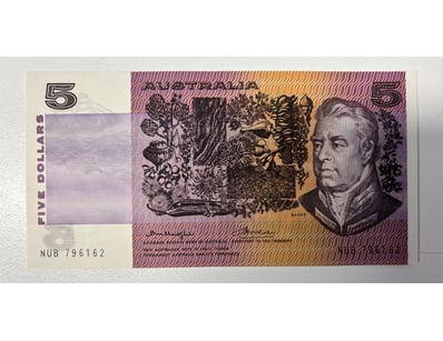 AUSTRALIAN FIVE DOLLAR NOTE, R206A (UNC)

CV: $1...