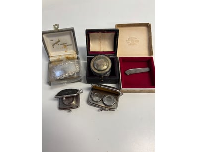 COLLECTION OF VINTAGE SILVER CONDIMENT SERVERS AND...