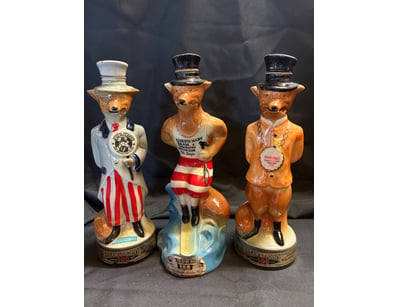 VINTAGE BEAM'S TROPHY CERAMIC DECANTER COLLECTION ...