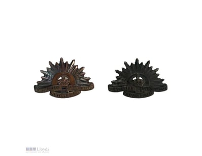 RISING SUN COLLAR BADGE PAIR MAKER MARKED

Maker...