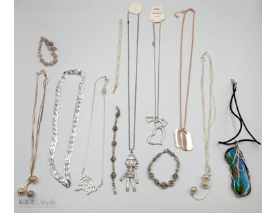 STERLING SILVER JEWELLERY COLLECTION - NECKLACES A...