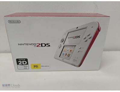 NINTENDO 2DS RED AND WHITE HANDHELD GAMING CONSOLE...