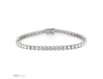 14K WHITE GOLD AND 9.36CT TDW DIAMOND, TENNIS BRAC...