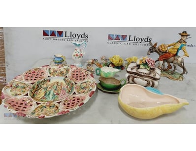 ASSORTED PORCELAIN ITEMS INCLUDING, CAPODIMONTE SQ...
