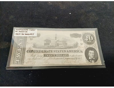 CONFEDERATE STATES OF AMERICA 1864 TWENTY DOLLAR N...