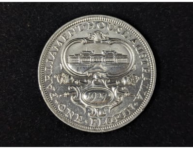 1927 AUSTRALIAN 8 PEARL PARLIAMENT HOUSE FLORIN
...