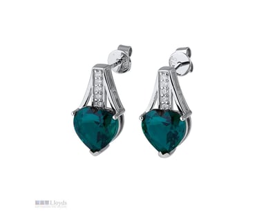 3.81 CARAT LAB GROWN EMERALD AND DIAMOND SOLID 9K ...