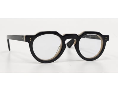 Vintage Lesca Lunetier Crown Panto eyewear in blac...