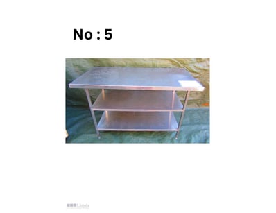 Stainless Steel Bench with 2 shelves – 1400mm L x ...